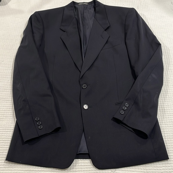 Mani by Giorgio Armani Mens Blazer Jacket Size 40R black Virgin Wool Sport Coat - Picture 2 of 10